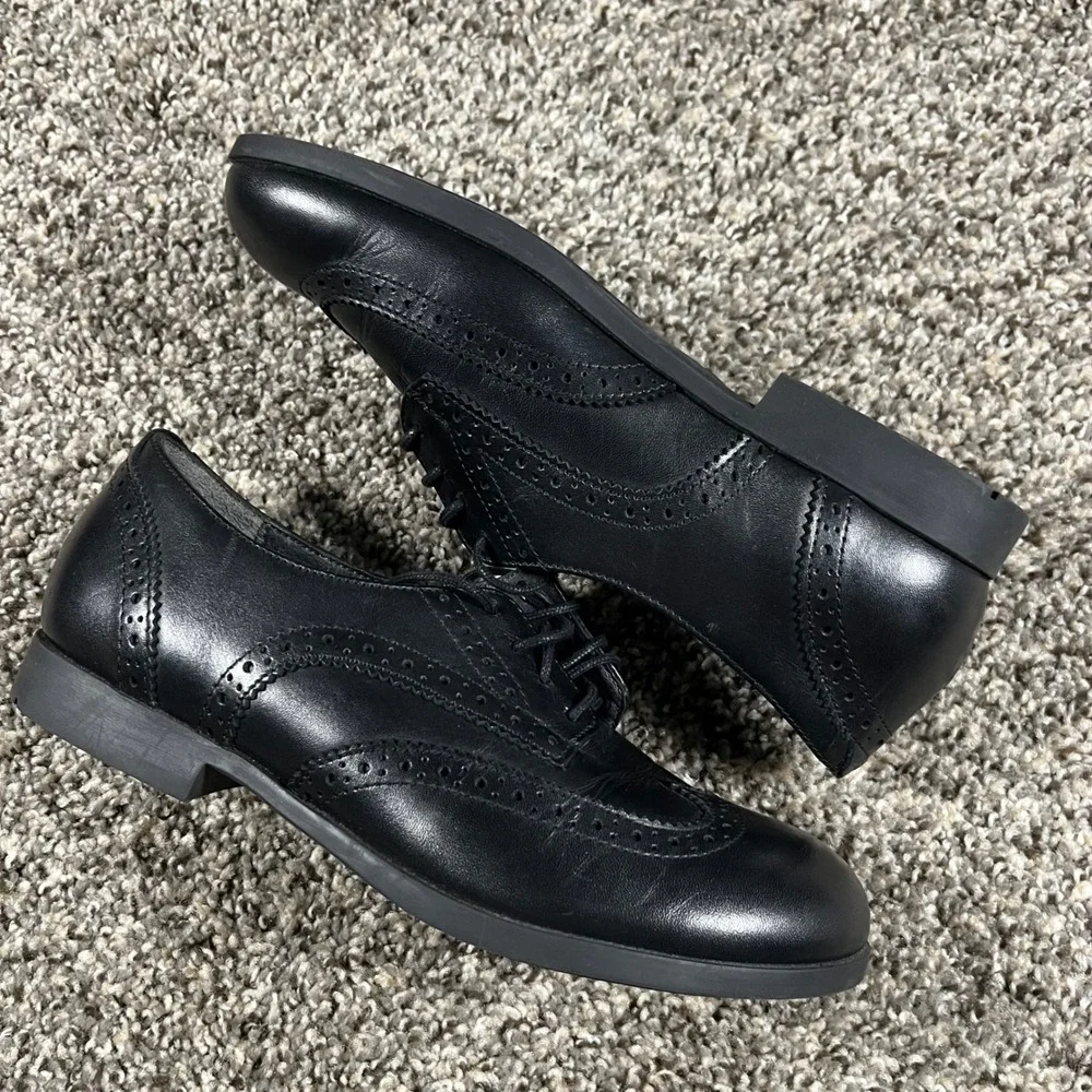 Birkenstock Laramie Low Women's 37 EU 6.5 US Black Leather Wingtip Brogue Shoes